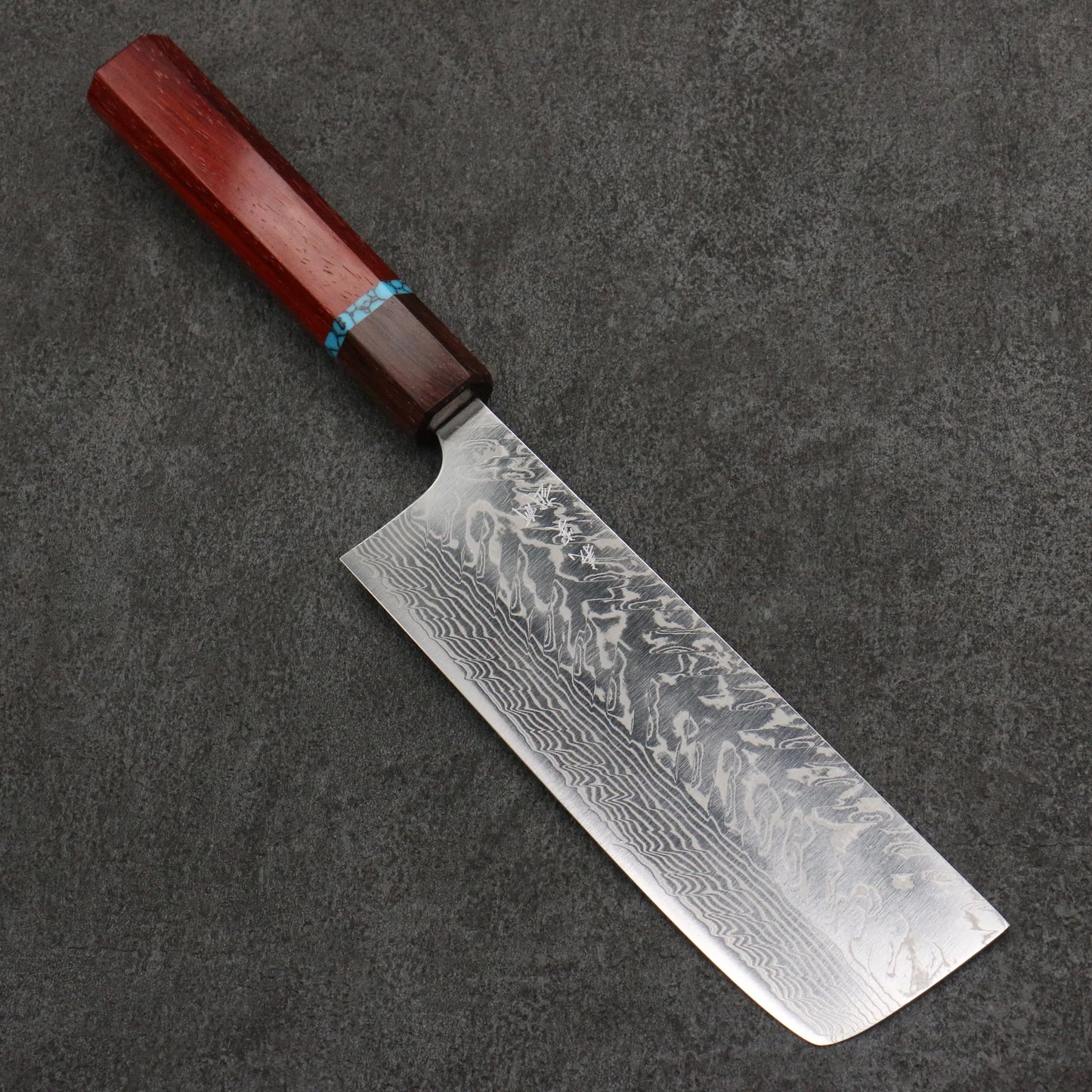 Thương hiệu Yoshimi Kato SG2 Thép Damascus Đánh nhẵn bóng Dao thái rau chuyên dụng Nakiri 165mm