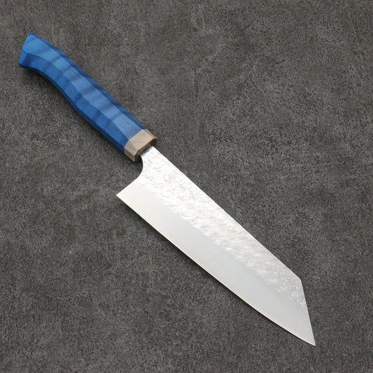 Yoshimi Kato Mizusurface SG2 Hammer Bunka Knife 165MM Western Type (Blue) Pattern 加藤 義実 水面 SG2 鎚目 文化包丁 165MM 洋タイプ (青)柄 Free ship - Thương hiệu Yoshimi Kato Mặt nước SG2 Rèn thủ công Dao đa năng Bunka 165mm