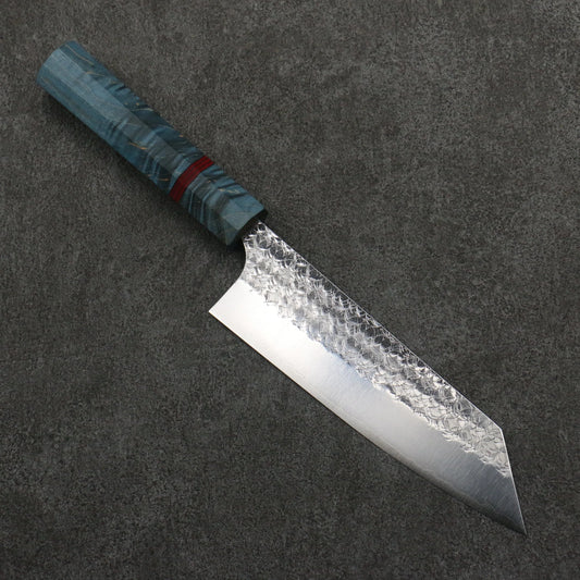 Thương hiệu Yoshimi Kato mặt nước thép SG2 vân búa Dao Bunka Knife 170MM chuôi dao gỗ ổn định màu xanh (Vòng đỏ)