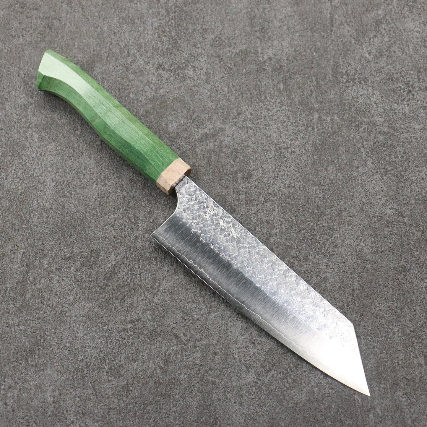 Thương hiệu Yoshimi Kato dòng mặt nước thép SG2 vân búa Dao đa năng Bunka Knife 170MM chuôi dao kiểu phương Tây (Xanh lục)