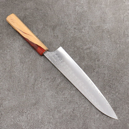 Thương hiệu Yoshimi Kato Mặt nước thép SG2 vân búa dao rèn thủ công Dao đa năng Gyuto 210mm chuôi dao gỗ ô liu và nhựa đỏ