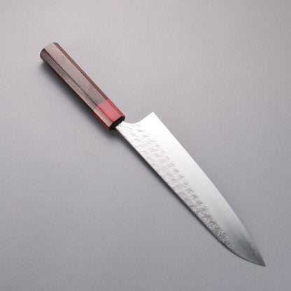 Thương hiệu Yoshimi Kato Mizusurface mặt nước SG2 vân búa Hammer Dao đa năng Gyuto 210mm chuôi dao gỗ cẩm lai (bọc: Gỗ dán đỏ)