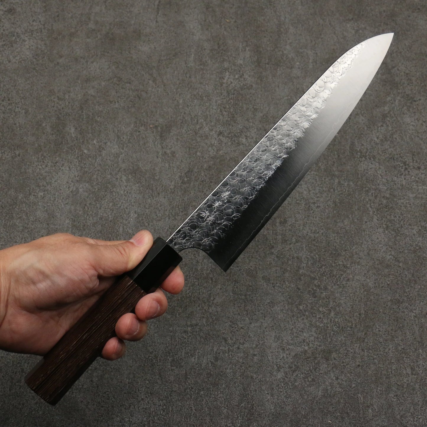 Thương hiệu Yoshimi Kato Mặt nước thép SG2 vân búa dao rèn thủ công Dao đa năng Gyuto 210mm chuôi dao gỗ Wenge