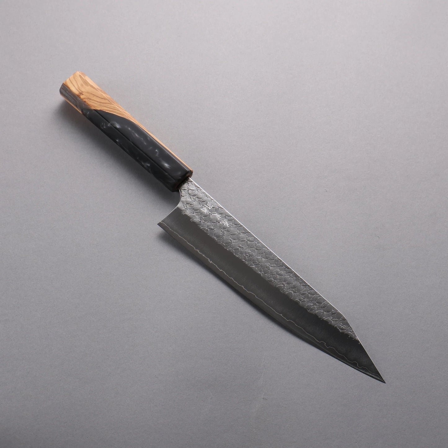 Thương hiệu Yoshimi Kato Mặt nước SG2 vân búa dao rèn thủ công Dao đa năng Gyuto 210mm chuôi dao nhựa đá cẩm thạch trắng ô liu và đen