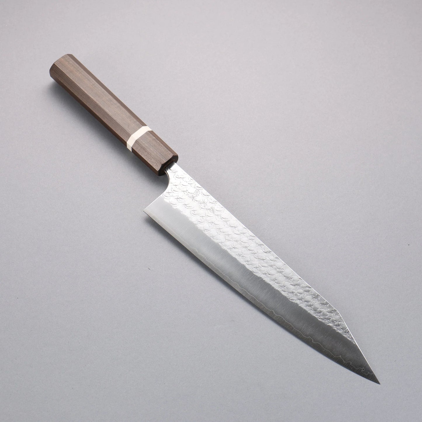 Thương hiệu Yoshimi Kato Mặt nước SG2 vân búa đục đặc biệt Rèn thủ công Dao đa năng Kiritsuke Gyuto 240mm chuôi dao gỗ tần bì (vòng trắng)