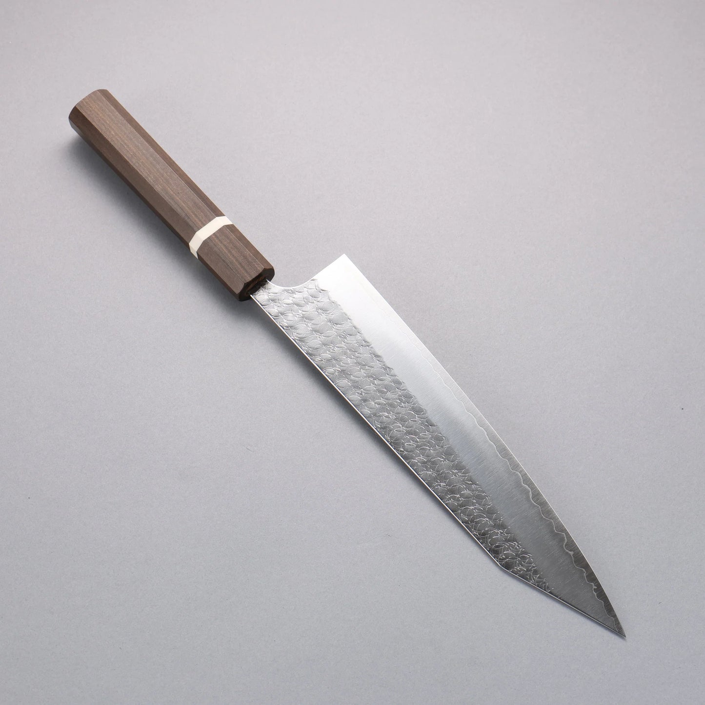 Thương hiệu Yoshimi Kato Mặt nước SG2 vân búa đục đặc biệt Rèn thủ công Dao đa năng Kiritsuke Gyuto 240mm chuôi dao gỗ tần bì (vòng trắng)