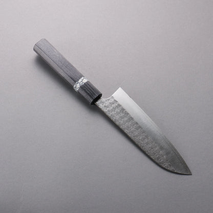 Thương hiệu Yoshimi Kato Mặt nước SG2 vân búa dao rèn thủ công dao Nhật Dao đa năng Santoku 170mm chuôi dao gỗ ổn định màu xám (vòng màu trắng ngọc lam)