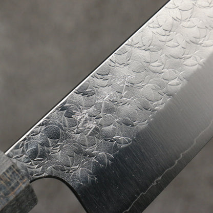 Thương hiệu Yoshimi Kato Mặt nước thép SG2 vân búa dao rèn thủ công Dao đa năng Santoku 165mm chuôi dao gỗ ổn định màu xám (vòng đen trắng)