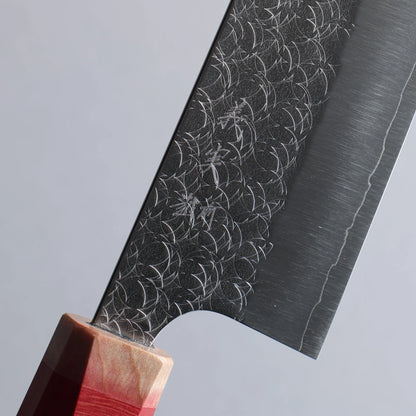 Thương hiệu Yoshimi Kato Mizusurface SG2 vân búa Dao Santoku 170mm dao rèn thủ công Dao Nhật Bản chuôi dao loại phương Tây (Đỏ)