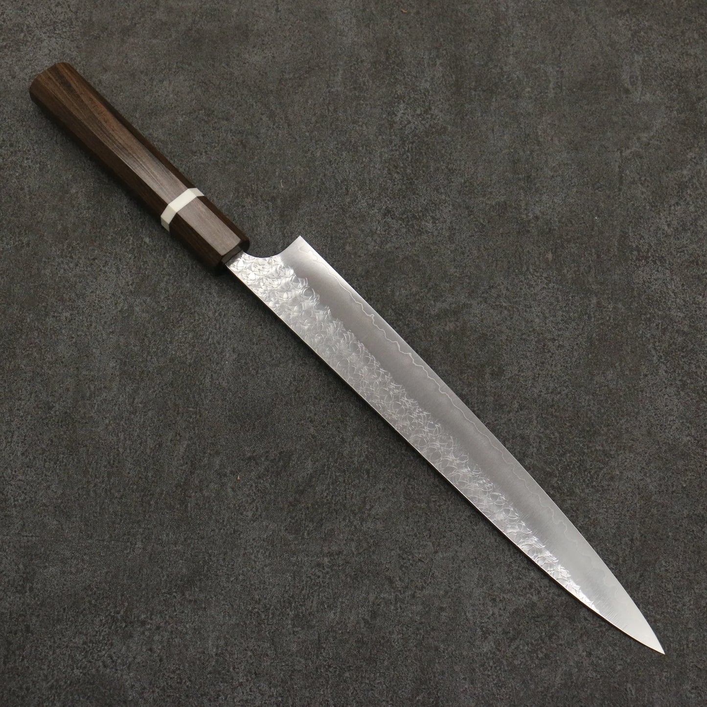 Thương hiệu Yoshimi Kato Mặt nước SG2 vân búa dao rèn thủ công Dao lọc gân chuyên dụng Sujihiki 270mm chuôi dao gỗ tần bì (vòng trắng)