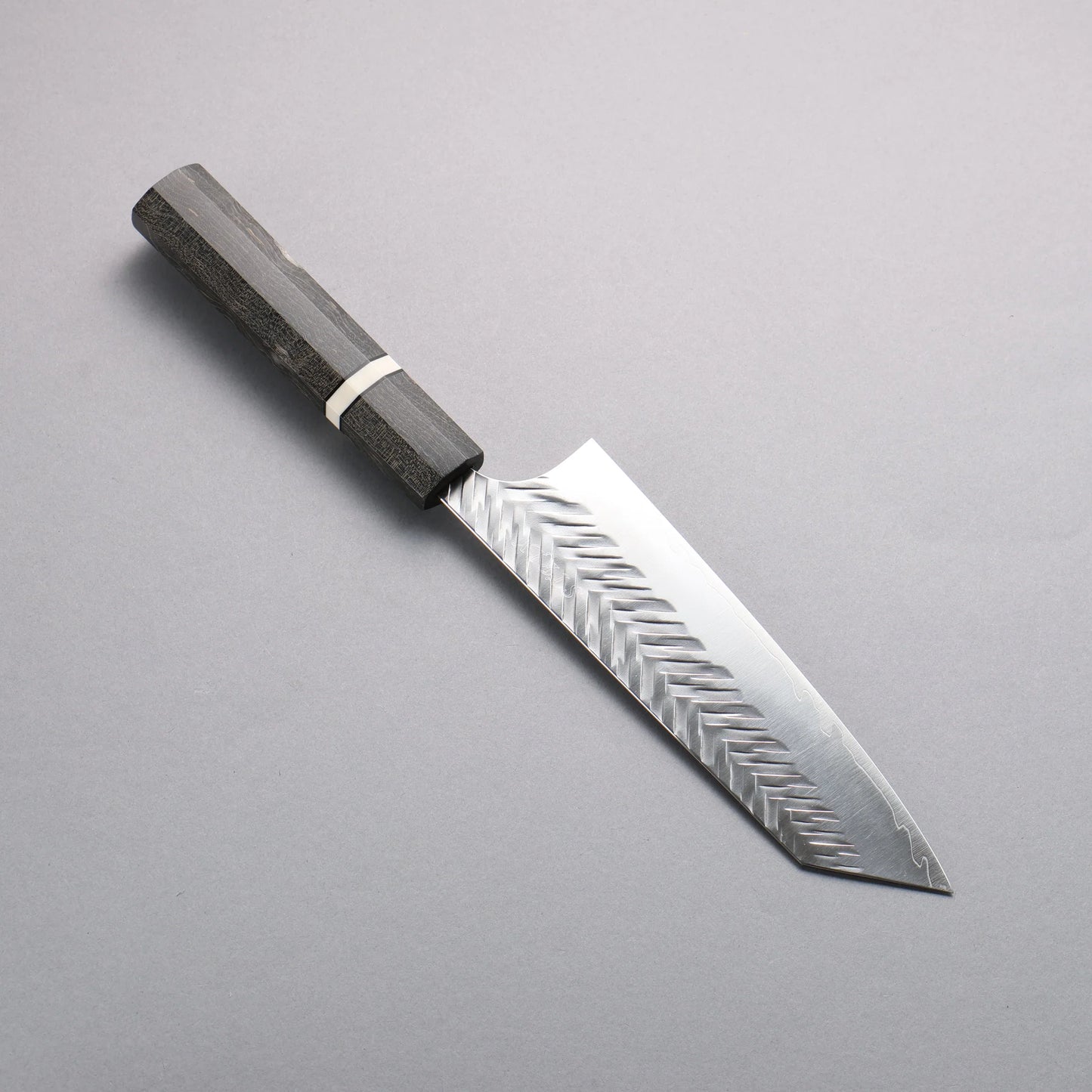 Thương hiệu Yoshimi Kato SPG STRIX Hammered (V) Dao đa năng Bunka Knife 170mm chuôi dao hoa văn màu xám gỗ ổn định (Vòng trắng)