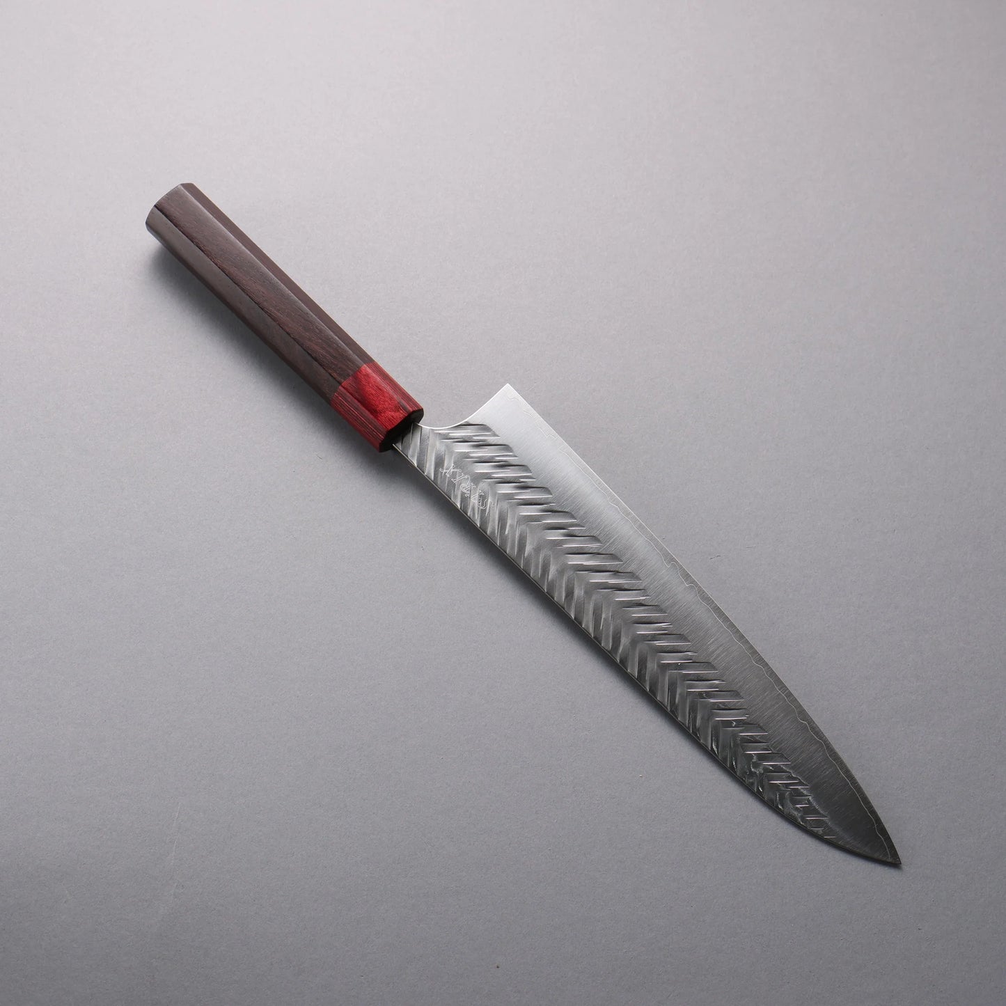 Thương hiệu Yoshimi Kato SPG STRIX Hammer (V) vân búa Dao đa năng chuyên dụng Gyuto 240mm chuôi dao gỗ cẩm lai (bọc: Gỗ dán đỏ)