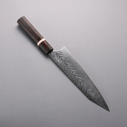 Thương hiệu Yoshimi Kato Dao đa năng chuyên dụng Kiritsuke Gyuto 210mm thép SPG STRIX vân búa (V) đúc đặc biệt chuôi dao gỗ mun (vòng trắng)