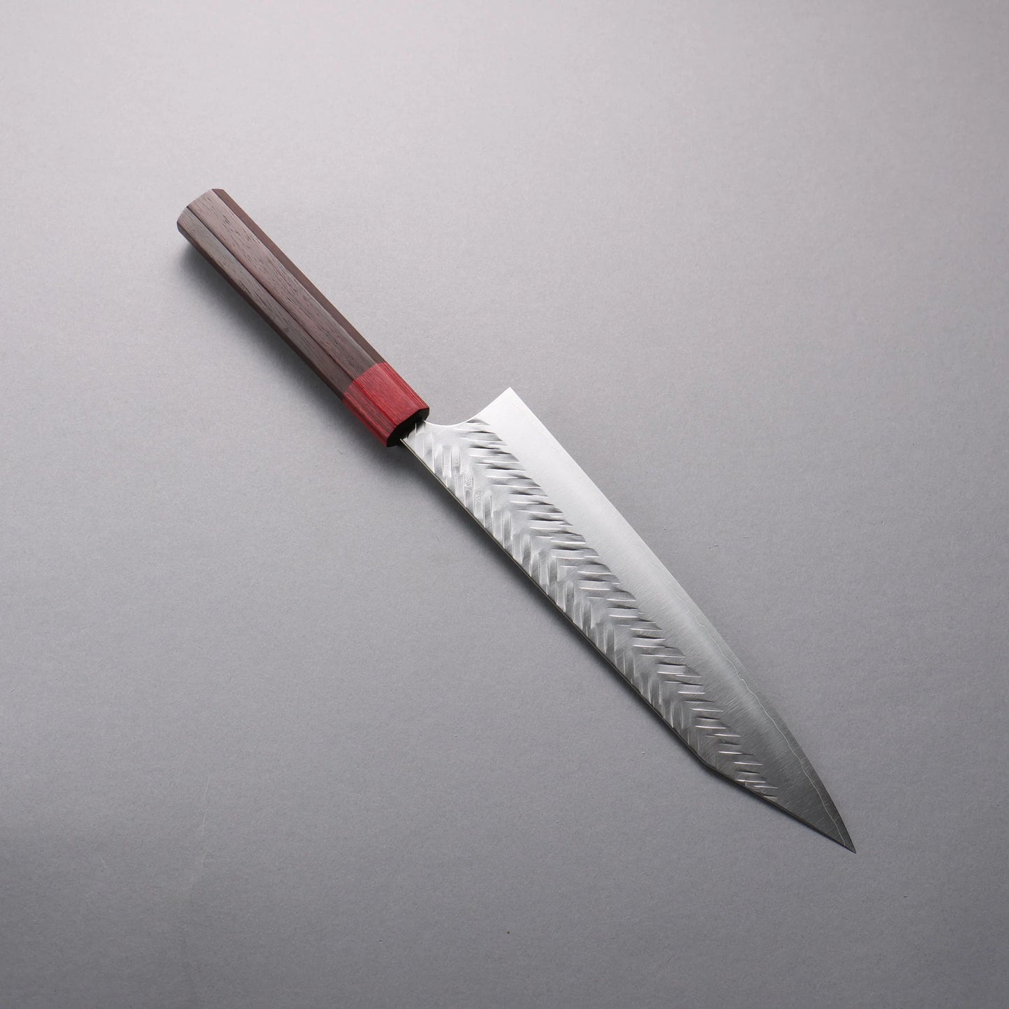 Thương hiệu Yoshimi Kato SPG STRIX Hammered (V) vân búa Dao cắt Kiritsuke Gyuto 240mm chuôi dao gỗ cẩm lai (bọc: Gỗ dán đỏ)