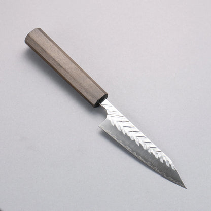 Thương hiệu Yoshimi Kato thép khó gỉ SPG STRIX vân búa đục đặc biệt (V) Dao nhỏ Kiritsuke Petty 120mm chuôi dao gỗ cây Hồng đen sơn mài đen