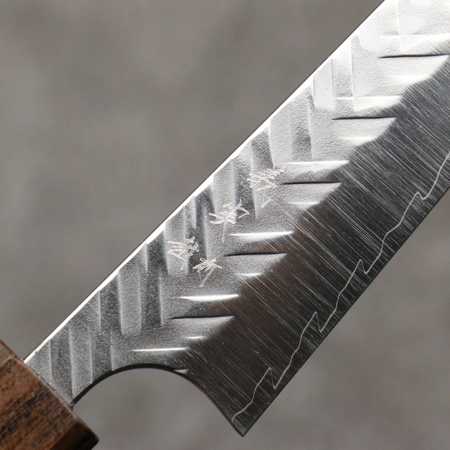 Thương hiệu Yoshimi Kato thép SPG STRIX vân búa (V) Dao nhỏ Kiritsuke Petty 120mm chuôi dao gỗ tần bì (vòng trắng)