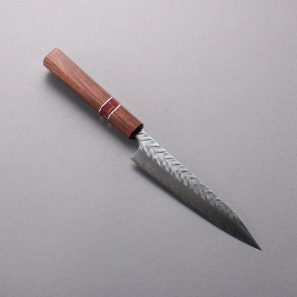 Thương hiệu Yoshimi Kato SPG STRIX Hammered (V) vân búa Dao cắt nhỏ Kiritsuke Petty 150mm tay cầm bằng gỗ cẩm lai (Vòng ngọc lam đỏ)