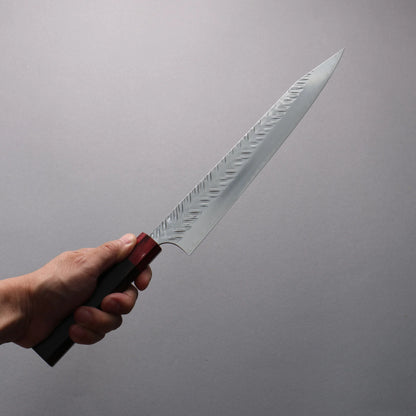 Thương hiệu Yoshimi Kato SPG STRIX Hammered (V) vân búa Dao cắt Kiritsuke Sujihiki Knife 270mm chuôi dao gỗ cẩm lai (bọc: Gỗ dán đỏ)