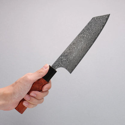 Thương hiệu Yoshimi Kato VG10 Thép Damascus đen Dao đa năng Bunka 170mm chuôi dao gỗ mộc qua (mõm: gỗ mun)