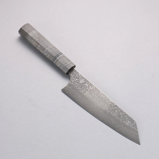 Thương hiệu Yoshimi Kato VG10 Thép Damascus đen Dao đa năng Bunka 170mm chuôi dao gỗ ổn định màu xám (vòng đen trắng)