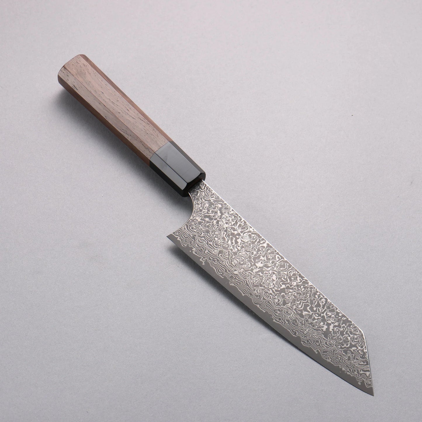 Thương hiệu Yoshimi Kato VG10 Thép Damascus đen Dao đa năng Bunka 170mm chuôi dao gỗ cây Óc Chó