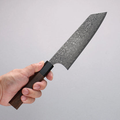 Thương hiệu Yoshimi Kato VG10 Thép Damascus đen Dao đa năng Bunka 170mm chuôi dao gỗ cây Óc Chó