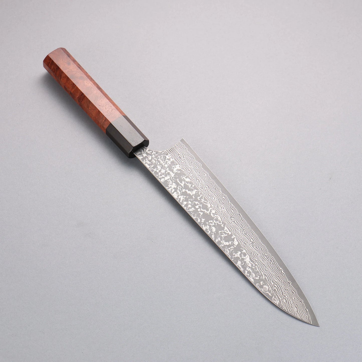 Thương hiệu Yoshimi Kato VG10 Thép Damascus đen Dao đa năng Gyuto 210mm chuôi dao gỗ mộc qua (mõm: gỗ mun)