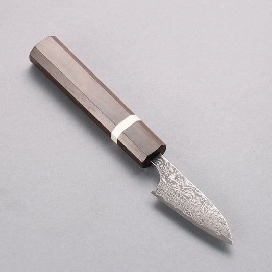 Thương hiệu Yoshimi Kato VG10 Thép Damascus đen Dao gọt vỏ chuyên dụng có tay cầm 60mm bằng gỗ tần bì 60mm (vòng trắng)