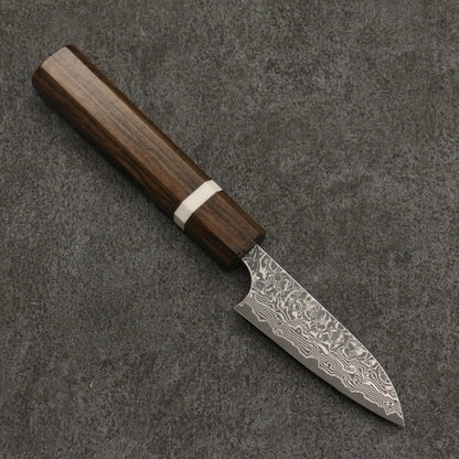 Thương hiệu Yoshimi Kato VG10 Thép Damascus đen Dao gọt vỏ chuyên dụng Paring knife 75mm chuôi dao gỗ tần bì (vòng trắng)