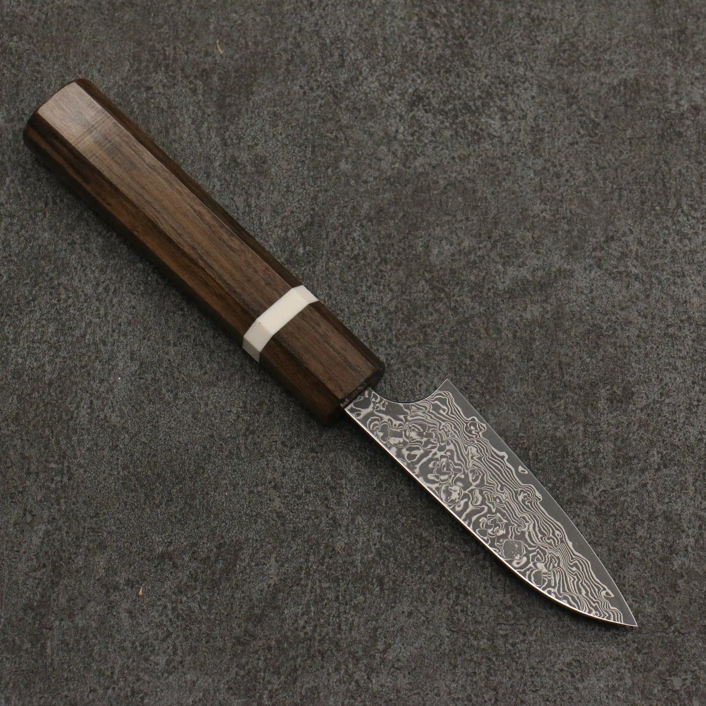 Thương hiệu Yoshimi Kato VG10 Thép Damascus đen Dao gọt vỏ chuyên dụng Paring knife 75mm chuôi dao gỗ tần bì (vòng trắng)