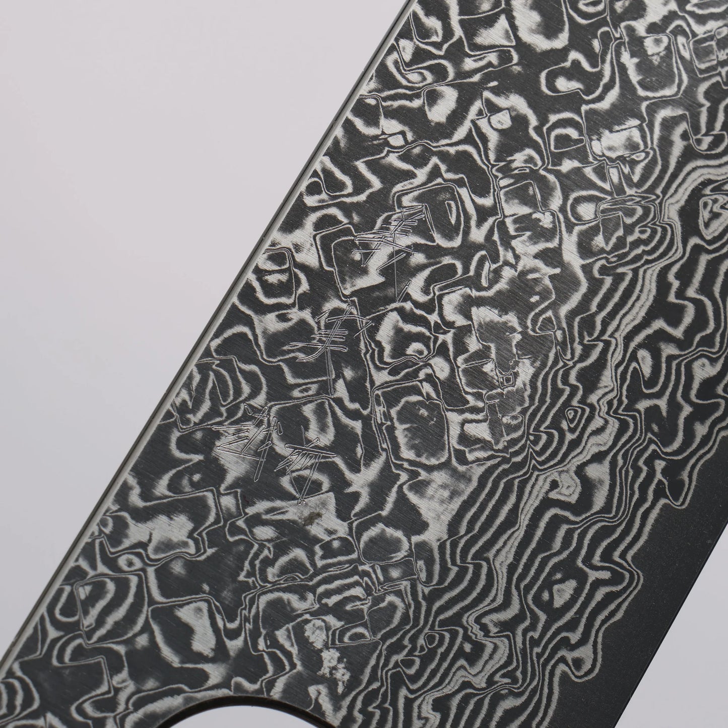 Thương hiệu Yoshimi Kato VG10 Thép Damascus đen Dao đa năng Santoku 170mm chuôi dao gỗ mộc qua (mõm: gỗ mun)