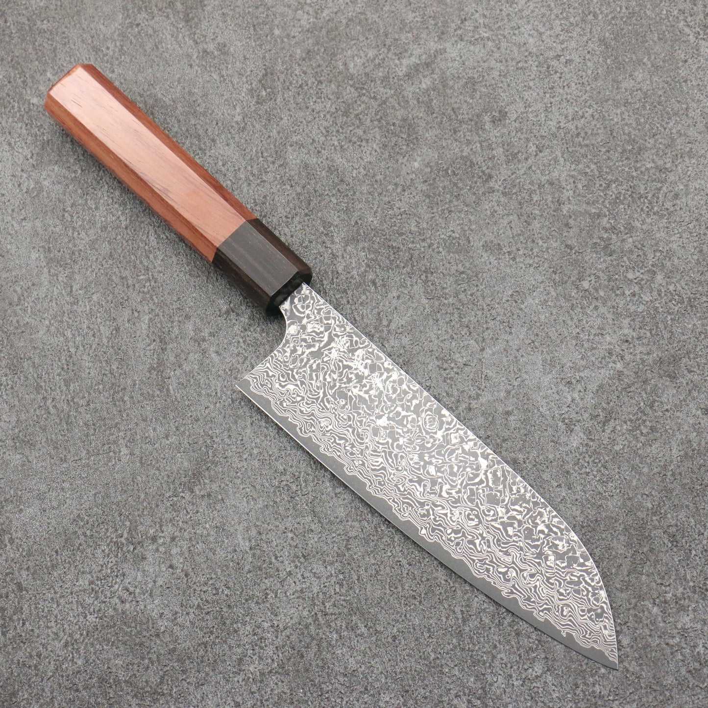 Free ship - Thương hiệu Yoshimi Kato SG2 Thép Damascus đen Dao đa năng Santoku 170mm