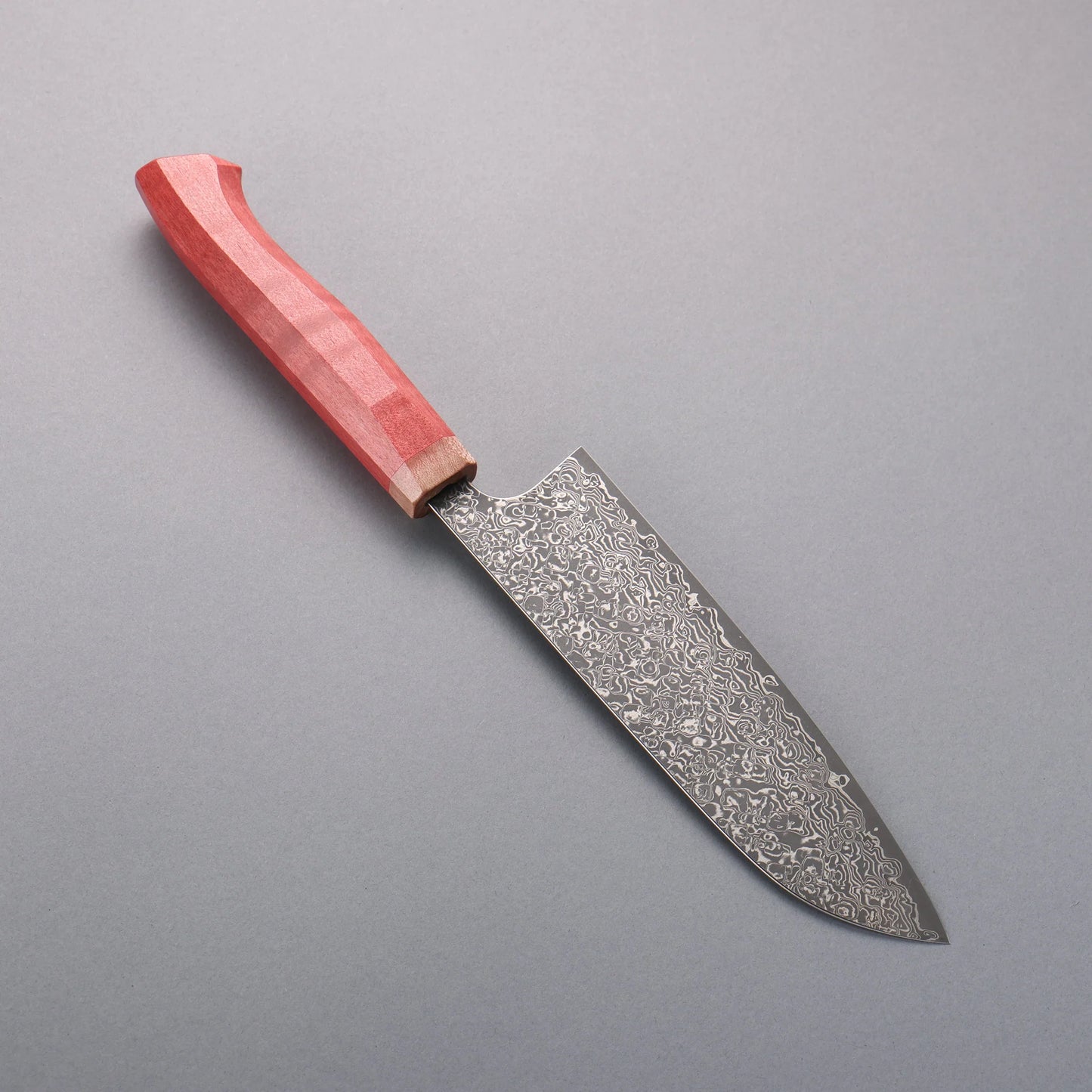 Thương hiệu Yoshimi Kato V Gold No. 10 màu đen Dao đa năng Santoku thép Damascus 170mm chuôi dao hoa văn kiểu phương Tây (Đỏ)