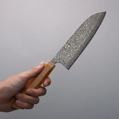 Thương hiệu Yoshimi Kato V Gold Số 10 Thép Damascus Dao đa năng Santoku màu đen 170mm chuôi dao kiểu phương Tây (Vàng)