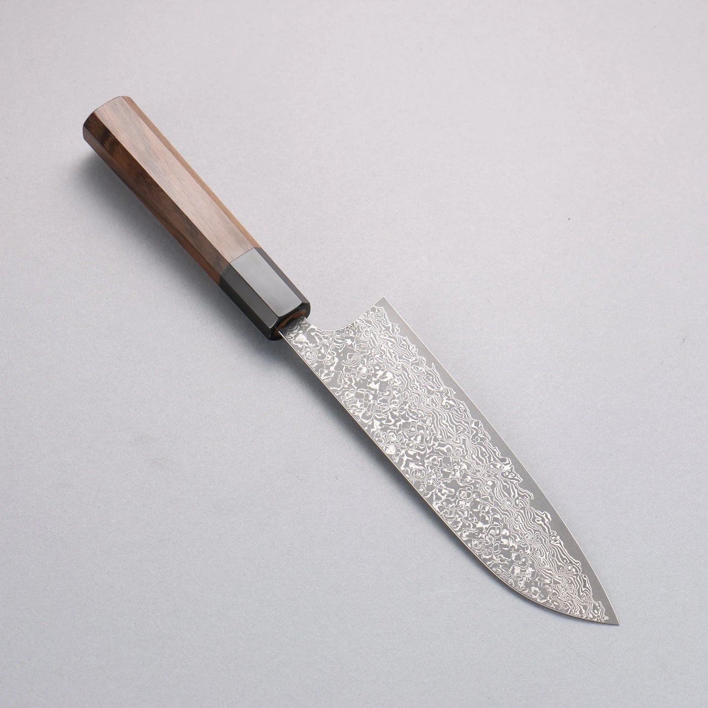 Thương hiệu Yoshimi Kato VG10 Thép Damascus đen Dao đa năng Santoku 170mm chuôi dao gỗ cây Óc Chó