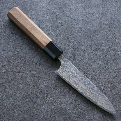 Thương hiệu Yoshimi Kato VG10 Thép Damascus Dao nhỏ đa năng Petty dao Nhật 120mm chuôi dao gỗ cây Óc Chó