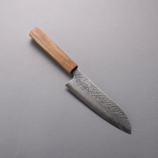 Thương hiệu Yoshimi Kato VG10 Thép Damascus vân búa dao rèn thủ công dao Nhật đánh bóng hoàn thiện Dao đa năng Santoku 170mm chuôi dao gỗ cây ôliu