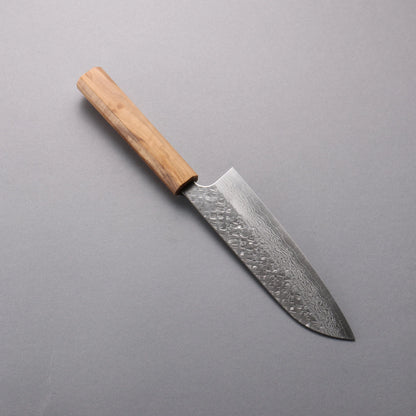 Thương hiệu Yoshimi Kato VG10 Thép Damascus vân búa dao rèn thủ công dao Nhật đánh bóng hoàn thiện Dao đa năng Santoku 170mm chuôi dao gỗ cây ôliu