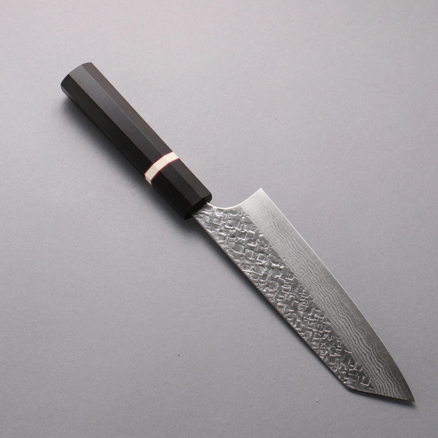 Thương hiệu Yoshimi Kato V Gold No. 10 Thép Damascus vân búa (sừng) Dao đa năng Bunka Knife 170mm chuôi dao gỗ mun (Nhẫn trắng)