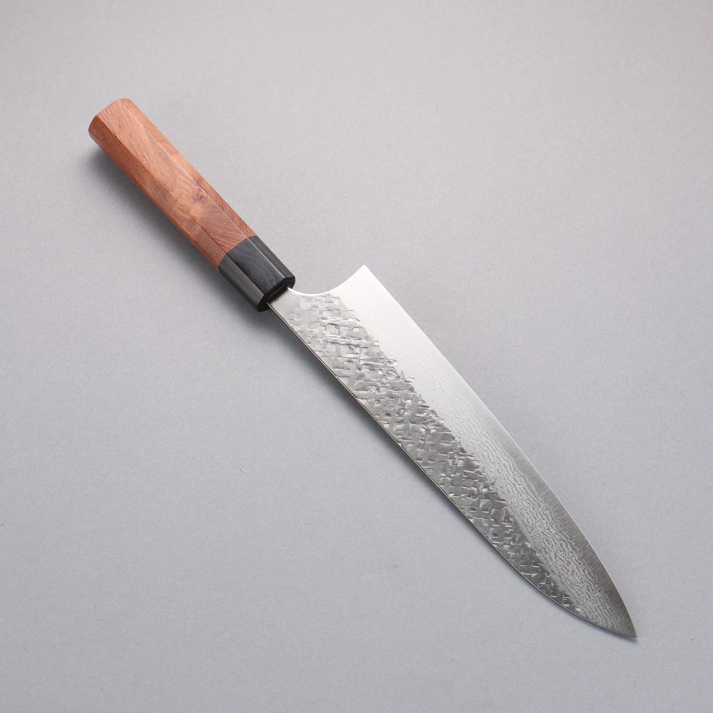 Thương hiệu Yoshimi Kato VG10 Thép Damascus vân búa đục đặc biệt Rèn thủ công (sừng) Dao đa năng Gyuto 210mm chuôi dao Honduras (mõm: ván ép đen)