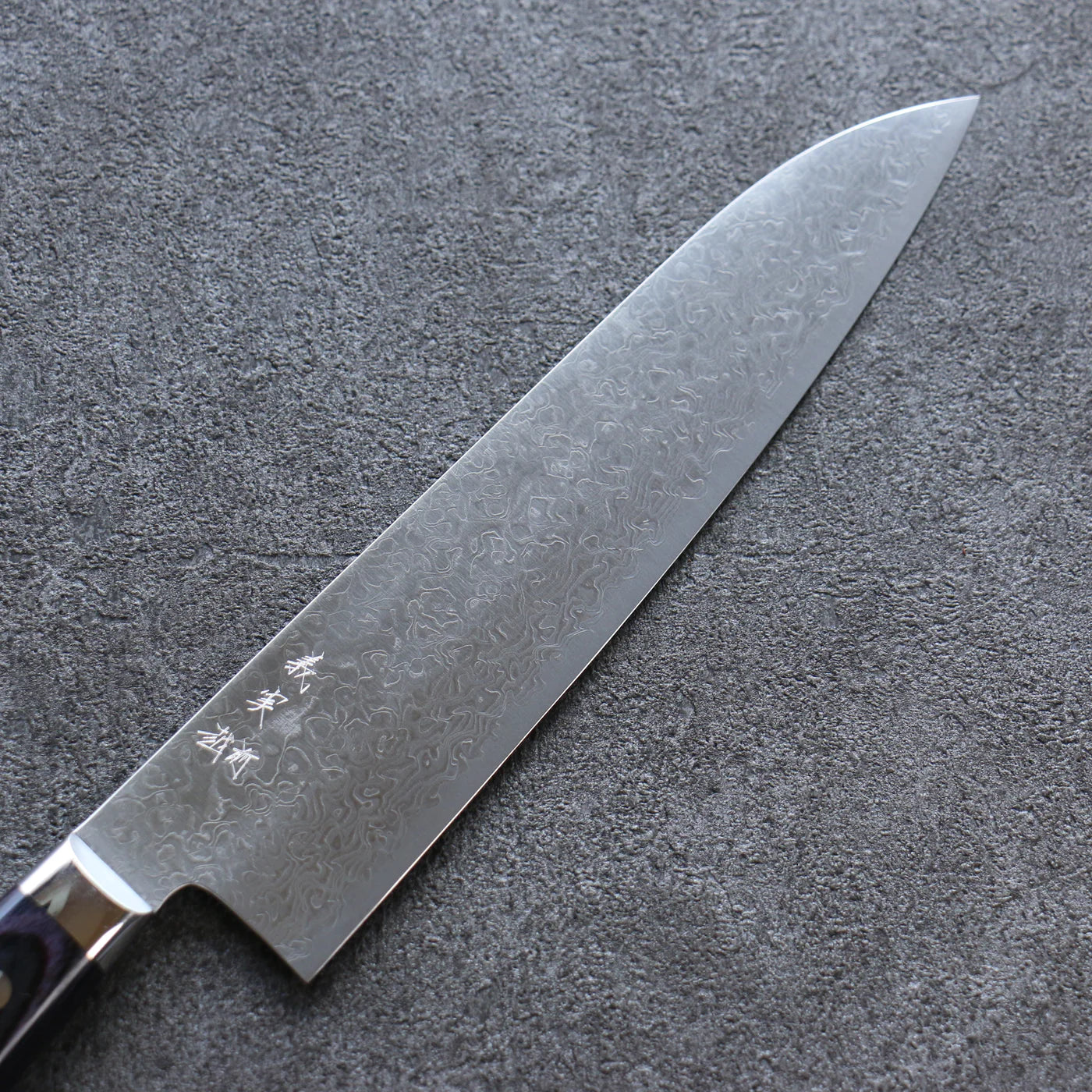 Thương hiệu Yoshimi Kato VG10 Thép Damascus Đánh nhẵn bóng Dao đa năng Gyuto dao Nhật 210mm chuôi dao gỗ Tim Tím