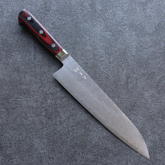 Thương hiệu Yoshimi Kato VG10 Thép Damascus Đánh nhẵn bóng Dao đa năng Gyuto dao Nhật 210mm chuôi dao gỗ ép đỏ