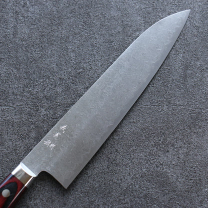 Thương hiệu Yoshimi Kato VG10 Thép Damascus Đánh nhẵn bóng Dao đa năng Gyuto dao Nhật 210mm chuôi dao gỗ ép đỏ