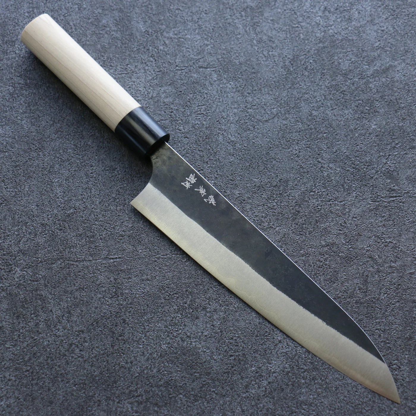 Thương hiệu Yoshimi Kato Thép trắng Đen Dao đa năng Gyuto dao Nhật 210mm chuôi dao gỗ Mộc Lan