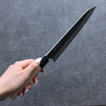 Thương hiệu Yoshimi Kato Thép trắng Đen Dao đa năng Gyuto dao Nhật 210mm chuôi dao gỗ Mộc Lan