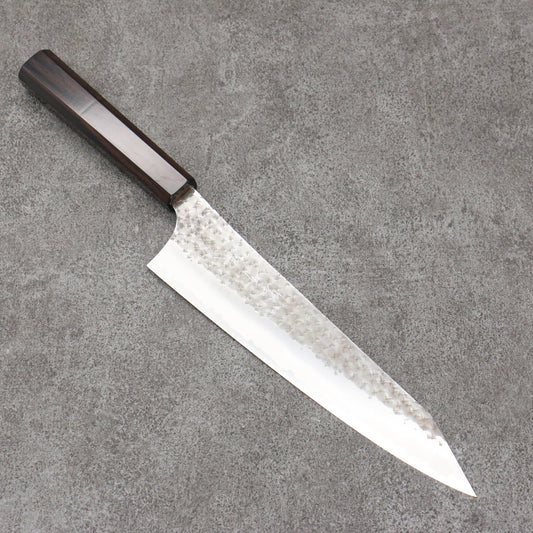 Thương hiệu Yu Kurosaki Senko Sharp Blue Super Steel Hammered Black Finish Dao Gyuto Knife 210MM Tay cầm bằng gỗ mun