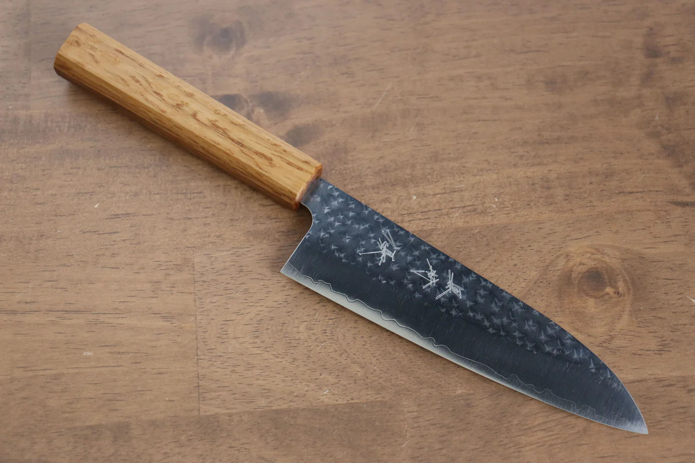 Thương hiệu Yu Kurosaki Ánh Sáng Senko R2/SG2 Rèn thủ công Dao đa năng Santoku loại nhỏ dao Nhật 150mm chuôi chuôi  dao gỗ Sồi sơn mài