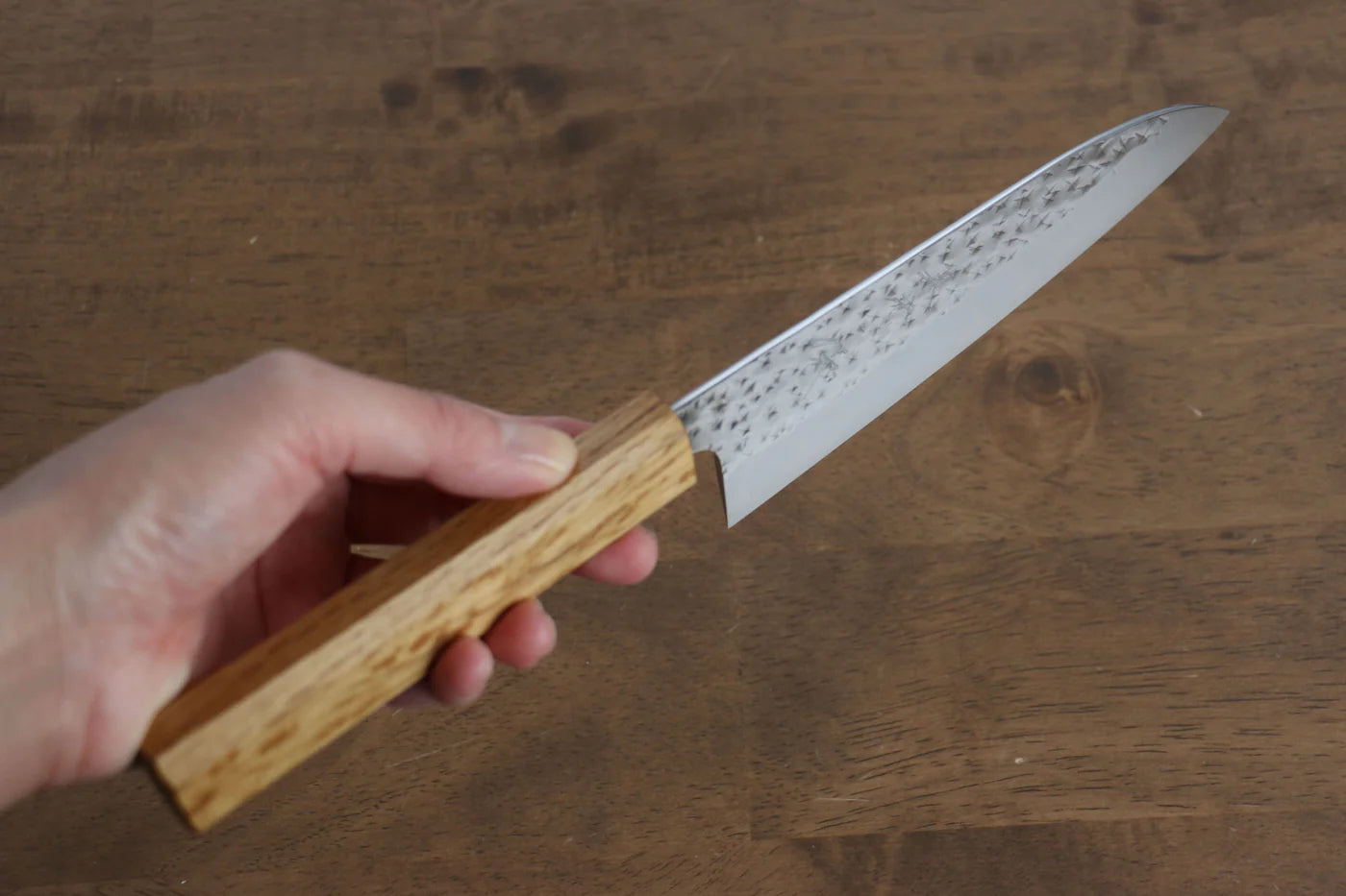 Thương hiệu Yu Kurosaki Ánh Sáng Senko R2/SG2 Rèn thủ công Dao đa năng Santoku loại nhỏ dao Nhật 150mm chuôi chuôi  dao gỗ Sồi sơn mài