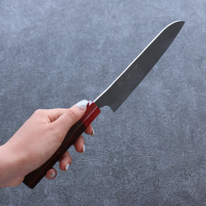 Thương hiệu Yu Kurosaki Ánh Sáng Senko EI R2/SG2 dao rèn thủ công Dao đa năng Santoku dao Nhật 165mm chuôi dao gỗ Đàn Hương ( đính vòng gỗ ép đỏ)