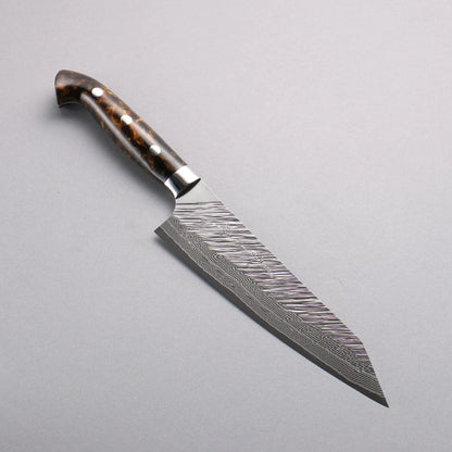 Thương hiệu Yu Kurosaki Thần gió Fujin SG2 vân búa đục đặc biệt Rèn thủ công Thép Damascus Dao đa năng Bunka 180mm chuôi dao acrylic màu nâu đen